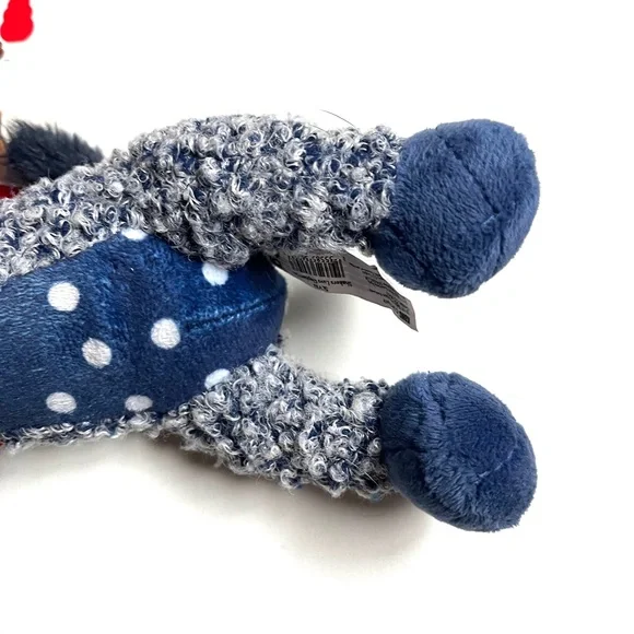 KONG Navy Plush Dog Toy with White Polka Dots NWT 1 foot long! - Picture 3 of 12